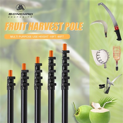 Teleskopisko augļu novācējs ar griezēju